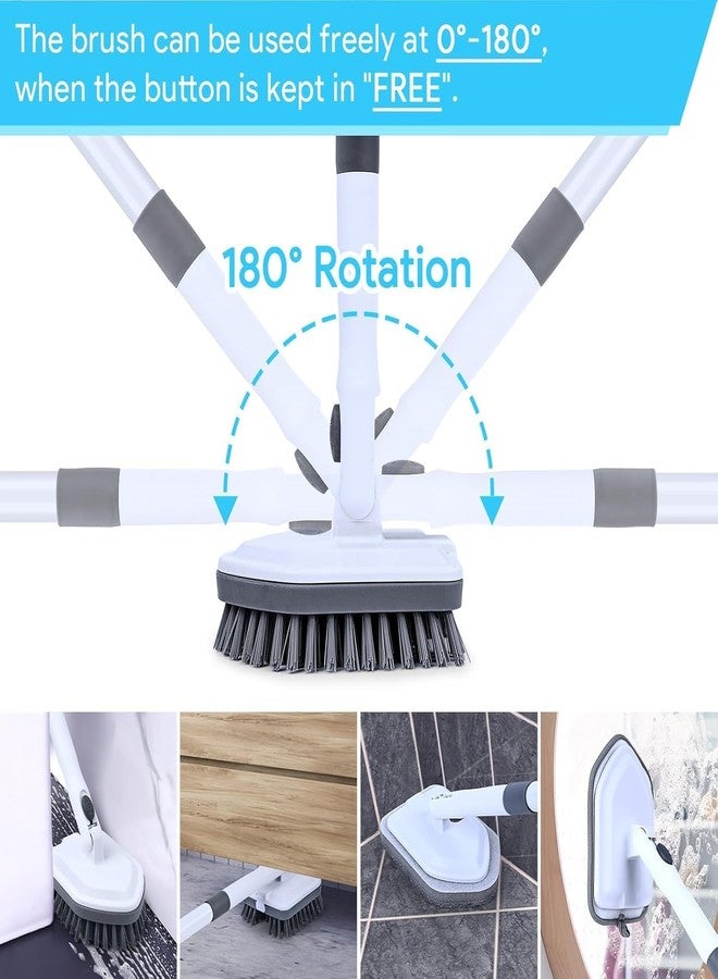 Hexwell فرشاة تنظيف الحمامات من هيكسويل بمقبض طوله 92 سم، فرشاة تنظيف 3 في 1 بمقبض، وسادة تنظيف قابلة للتمديد لتنظيف الحمام، المرحاض، الأرضيات، حوض الاستحمام، البلاط، المغسلة - Image 5